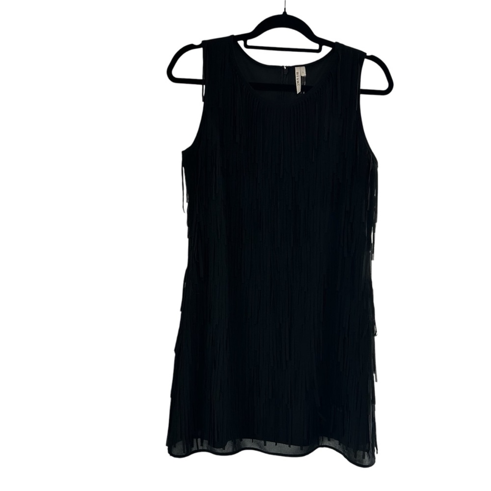 Francesca’s Mi a Mi Soho Women Sz 1 Dress Black Fringe Roaring 20s Flapper Vibe